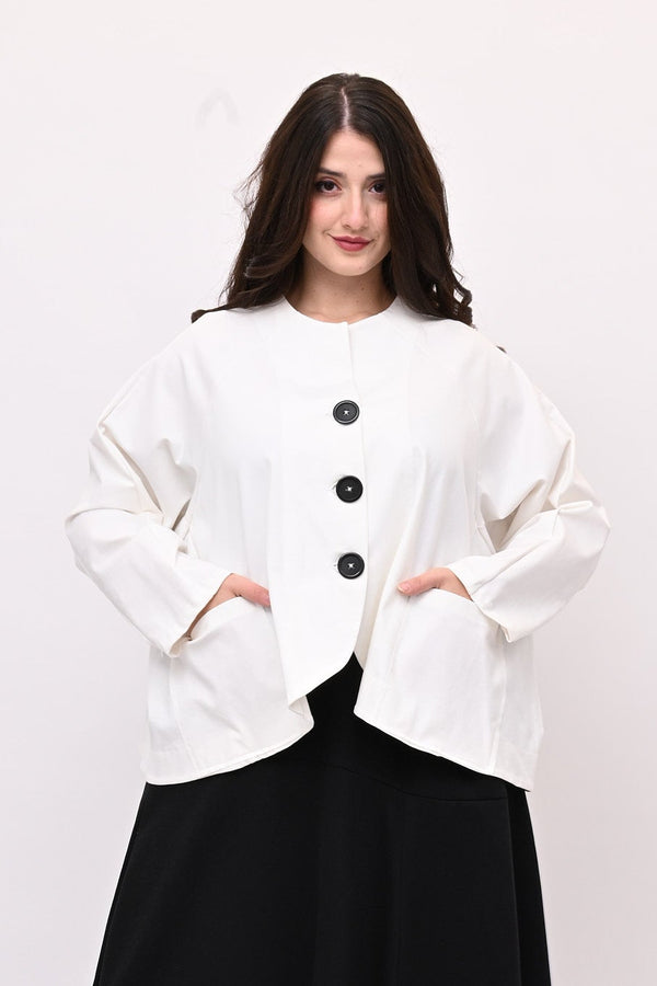 Giacca senza collo over - Bianco