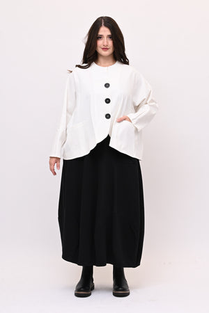 Giacca senza collo over - Bianco