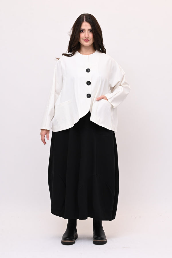 Giacca senza collo over - Bianco