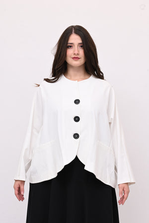 Giacca senza collo over - Bianco
