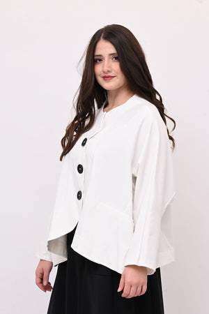 Giacca senza collo over - Bianco