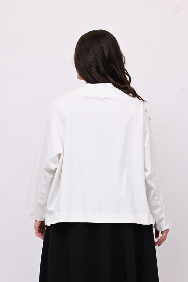 Giacca senza collo over - Bianco