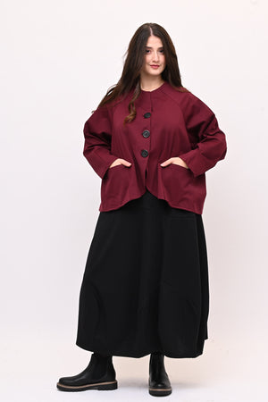 Giacca senza collo over - Vino