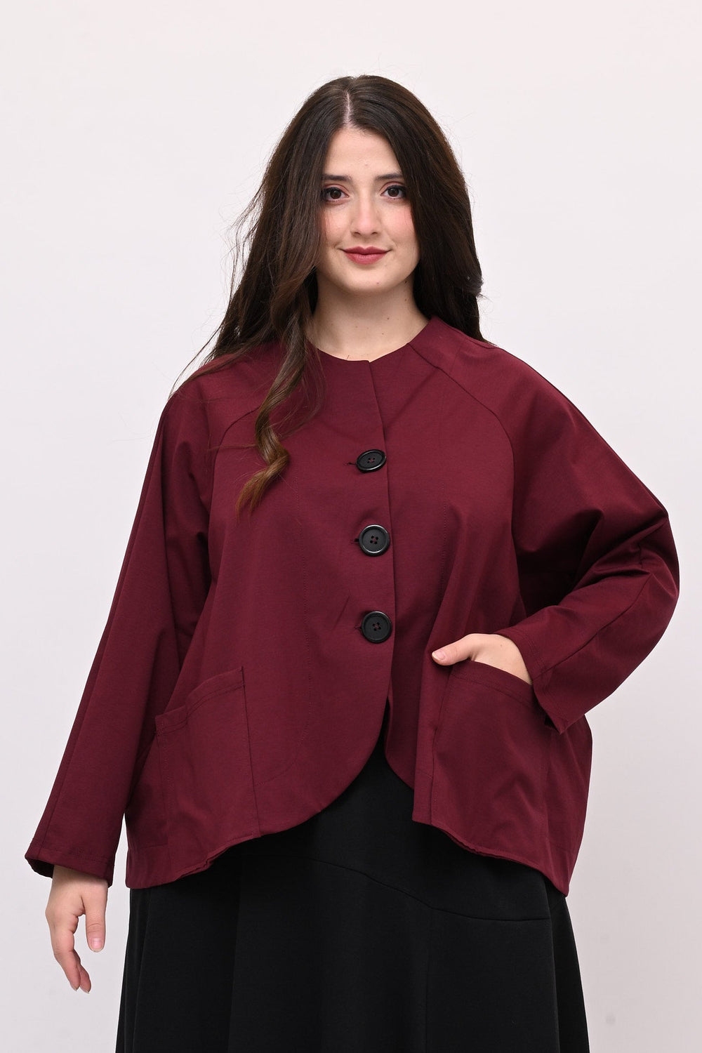 Giacca senza collo over - Vino