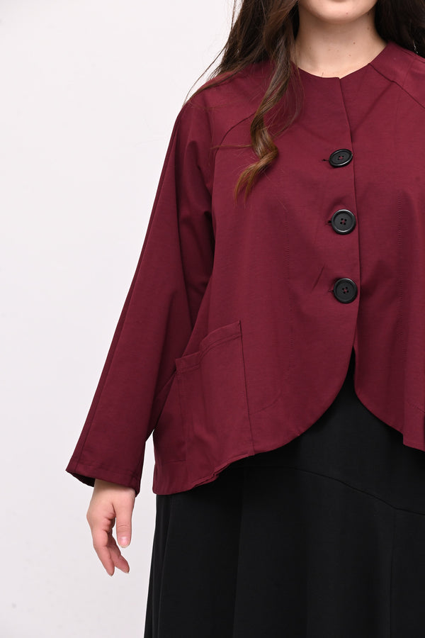Giacca senza collo over - Vino