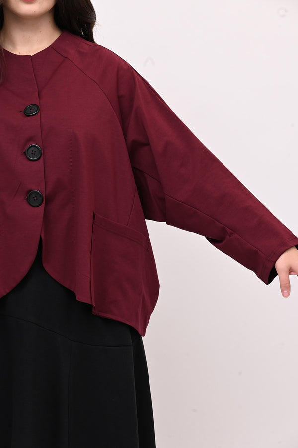Giacca senza collo over - Vino