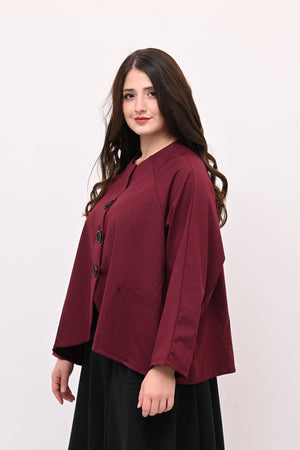 Giacca senza collo over - Vino