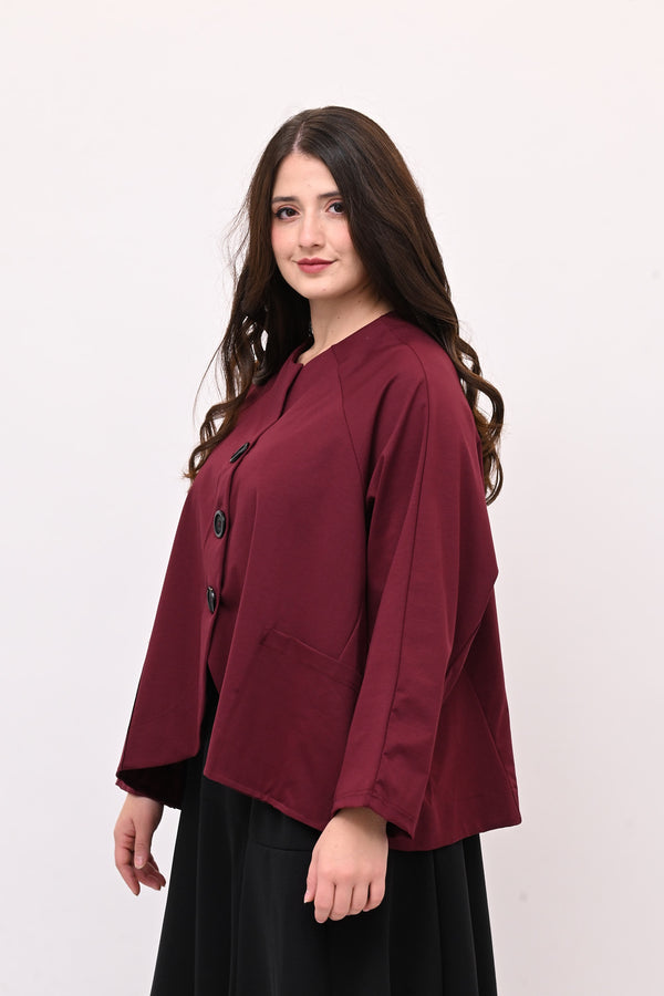 Giacca senza collo over - Vino