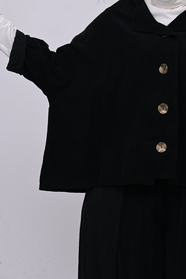 Completo costine over - Nero