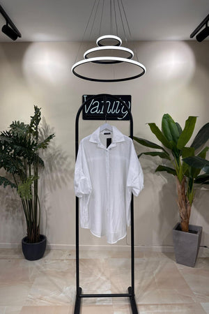 Camicia organza over - Bianco