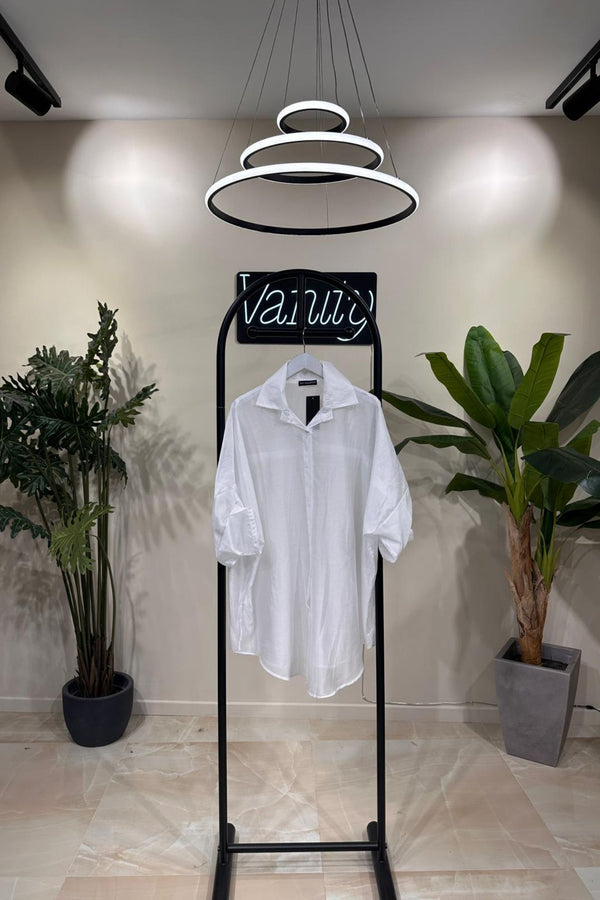 Camicia organza over - Bianco