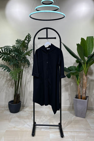 Cappotto punto milano cappuccio - Nero