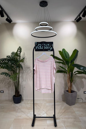 Maglia righe lurex - Rosa