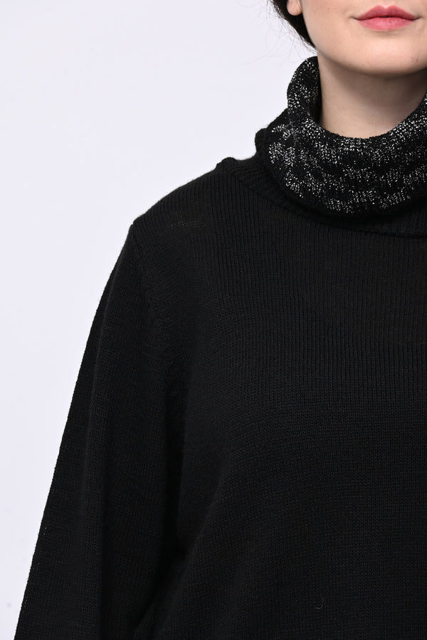 Pull collone lurex - Argento