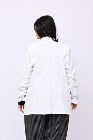 Blazer manica arricciata - Bianco