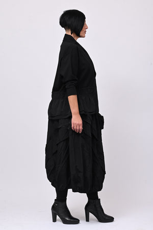 Giacca taftà fiore - Nero