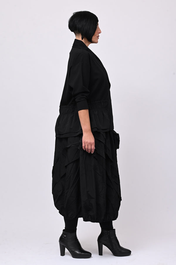 Giacca taftà fiore - Nero