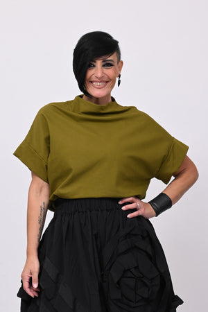 Maglia scollo cratere - Verde oliva