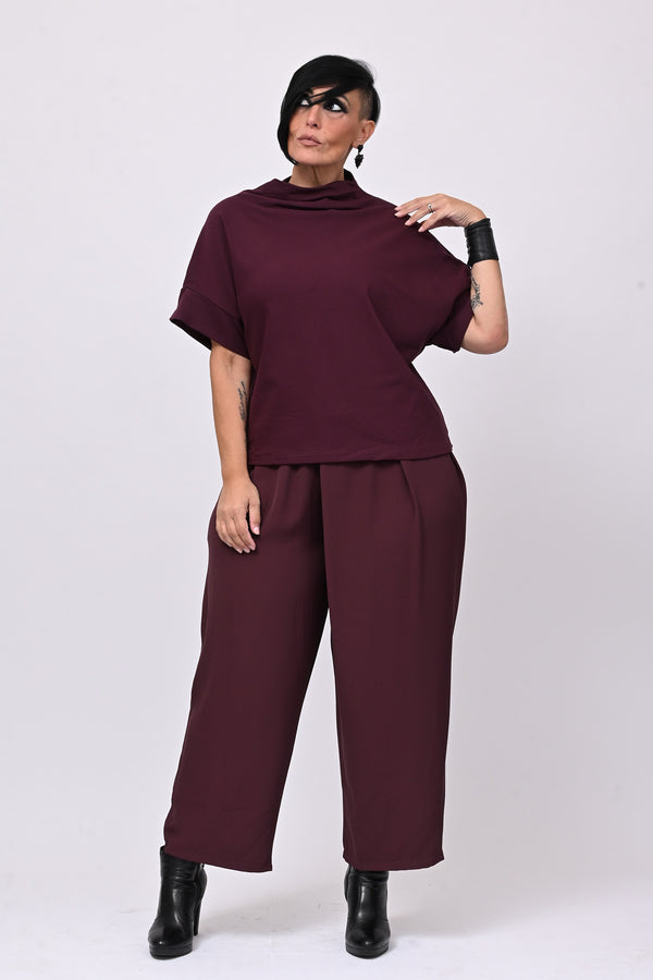 Maglia scollo cratere - Melanzana