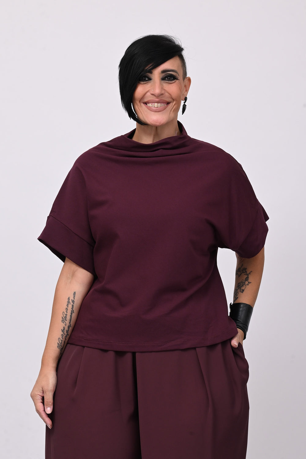 Maglia scollo cratere - Melanzana