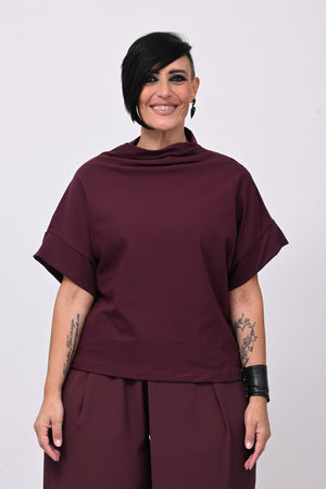 Maglia scollo cratere - Melanzana