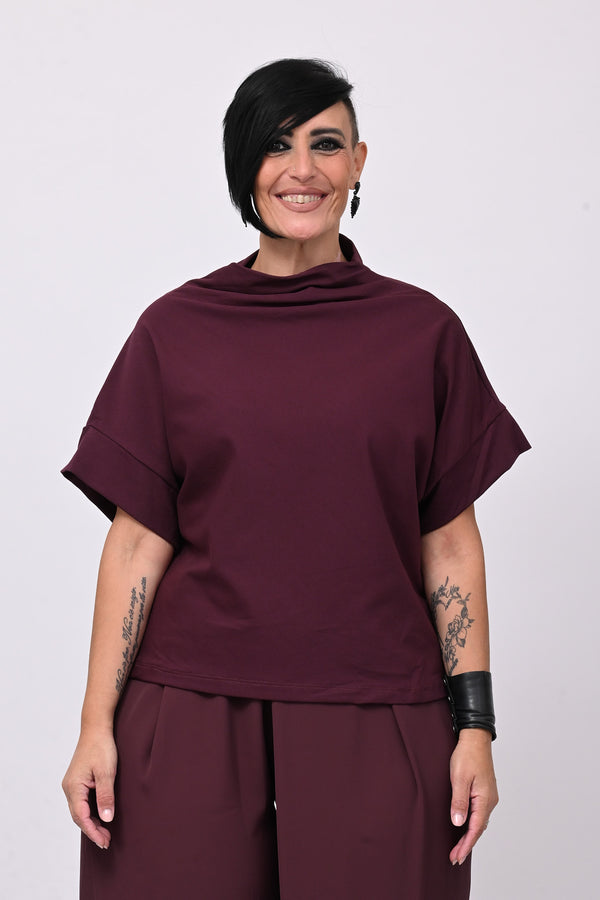 Maglia scollo cratere - Melanzana