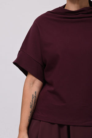 Maglia scollo cratere - Melanzana