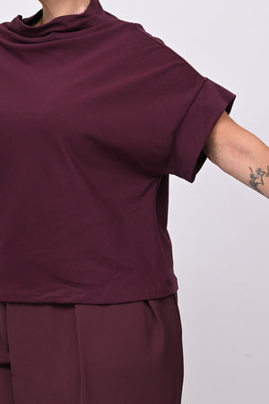 Maglia scollo cratere - Melanzana
