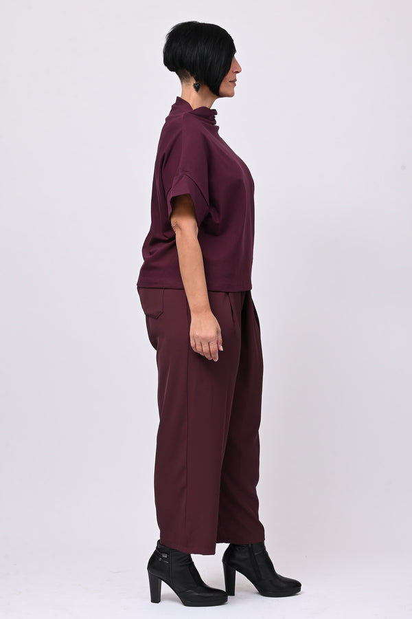 Maglia scollo cratere - Melanzana