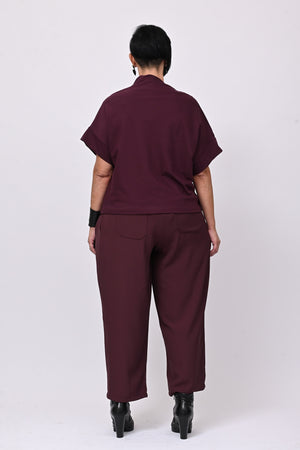 Maglia scollo cratere - Melanzana