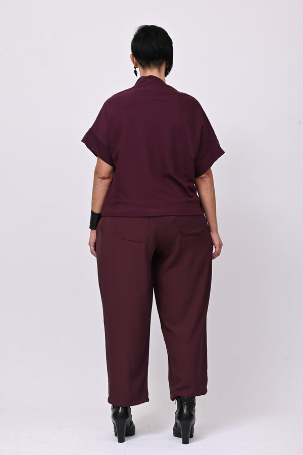 Maglia scollo cratere - Melanzana