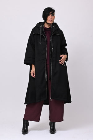 Cappotto cappuccio piumino - Nero