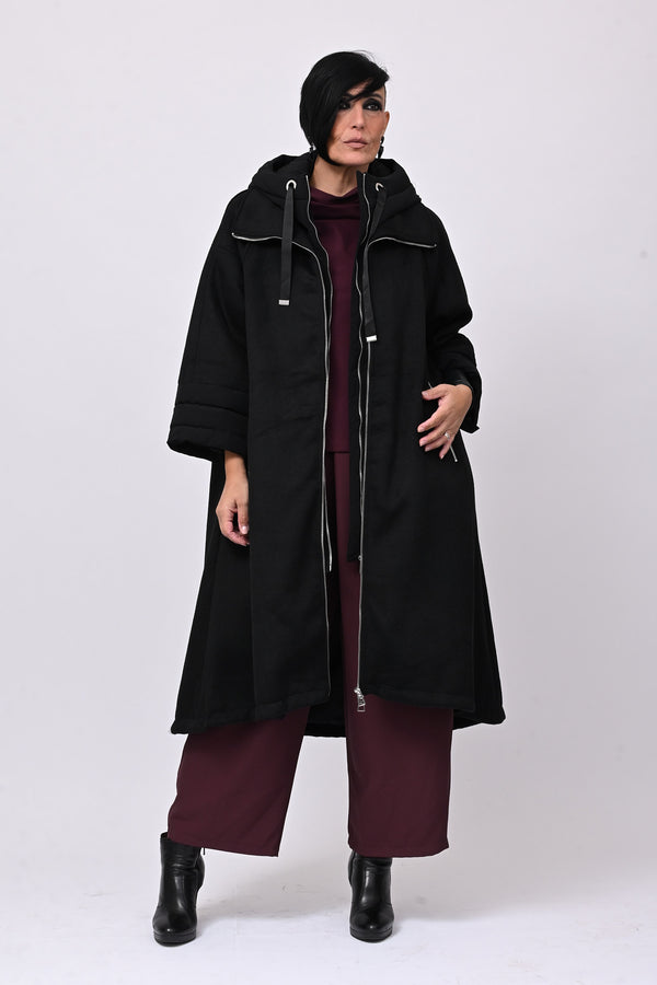 Cappotto cappuccio piumino - Nero