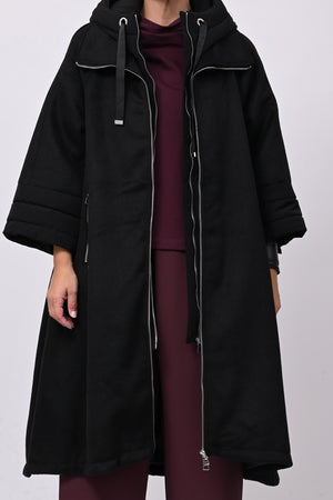 Cappotto cappuccio piumino - Nero