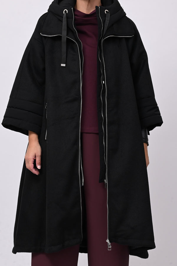 Cappotto cappuccio piumino - Nero