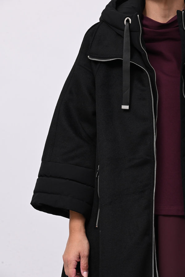 Cappotto cappuccio piumino - Nero