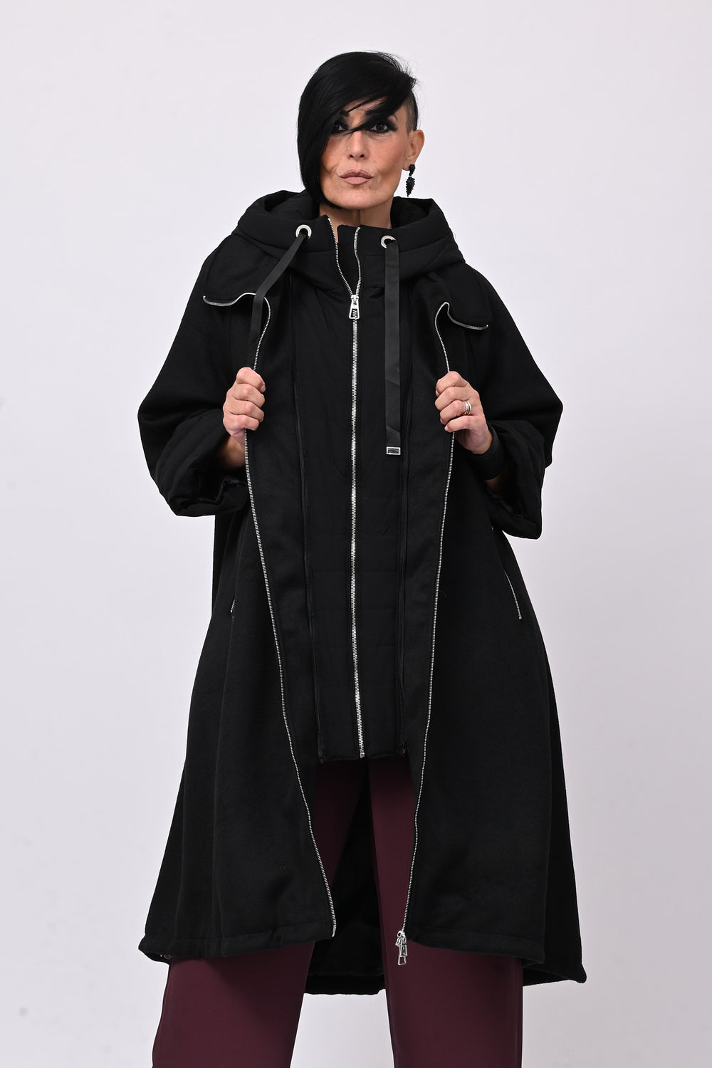 Cappotto cappuccio piumino - Nero