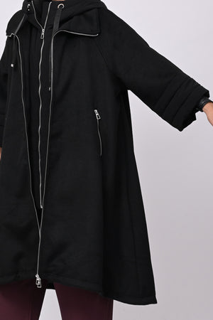 Cappotto cappuccio piumino - Nero