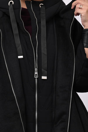 Cappotto cappuccio piumino - Nero