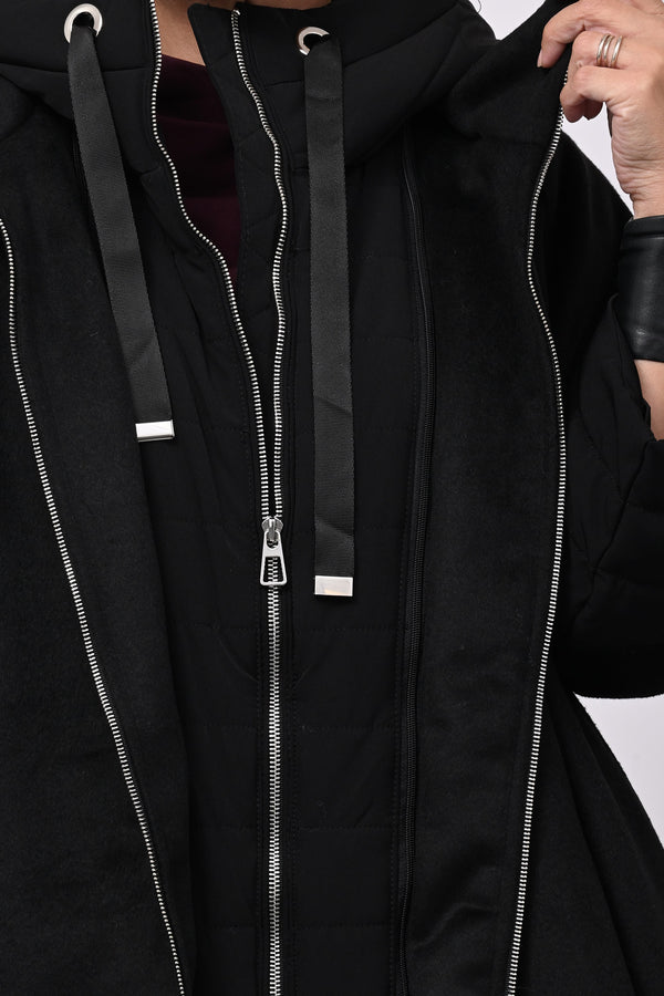 Cappotto cappuccio piumino - Nero