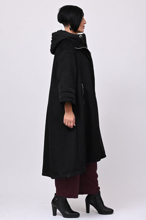 Cappotto cappuccio piumino - Nero