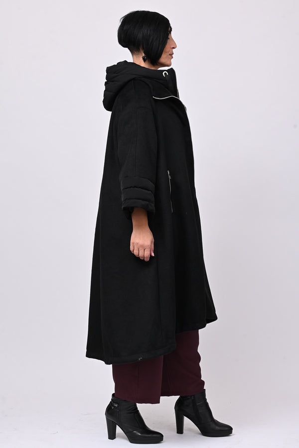 Cappotto cappuccio piumino - Nero