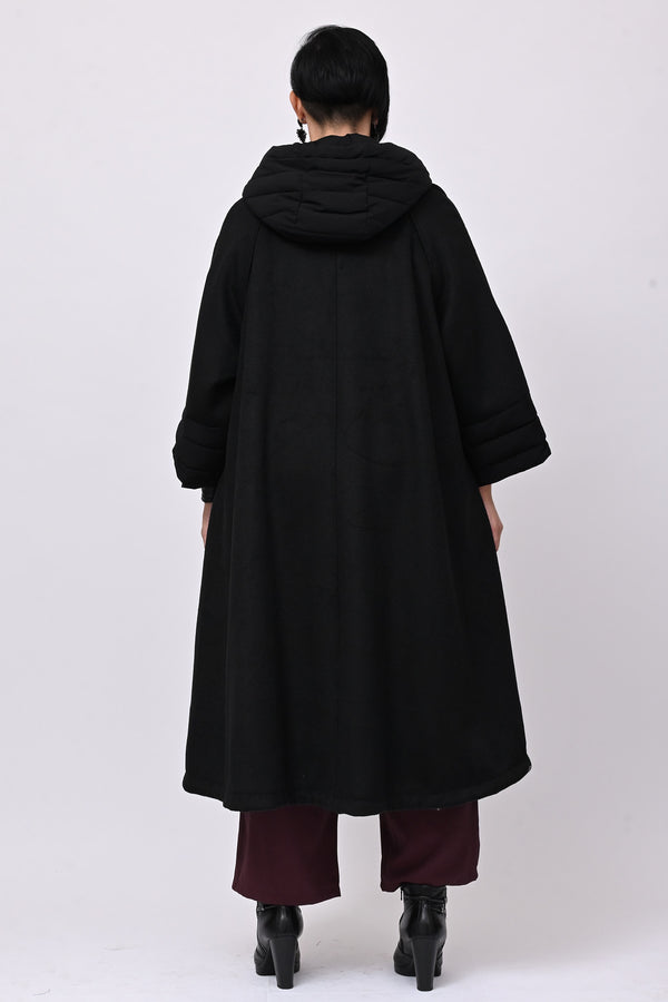 Cappotto cappuccio piumino - Nero