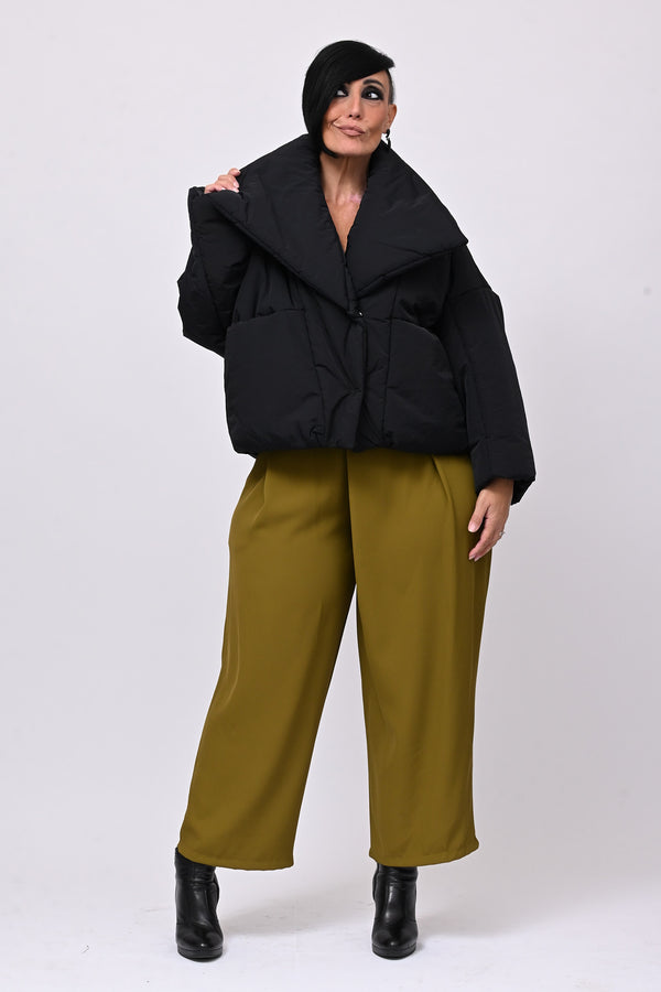 Piumino crop collone - Nero