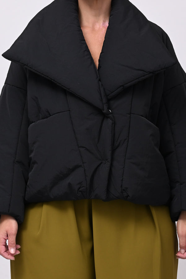 Piumino crop collone - Nero