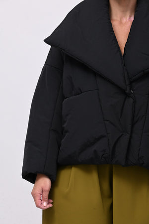 Piumino crop collone - Nero
