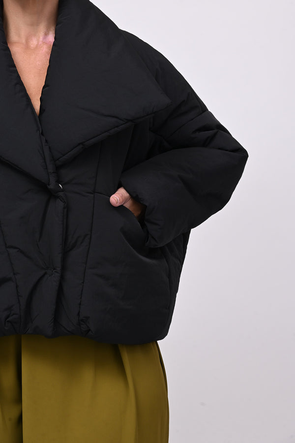 Piumino crop collone - Nero
