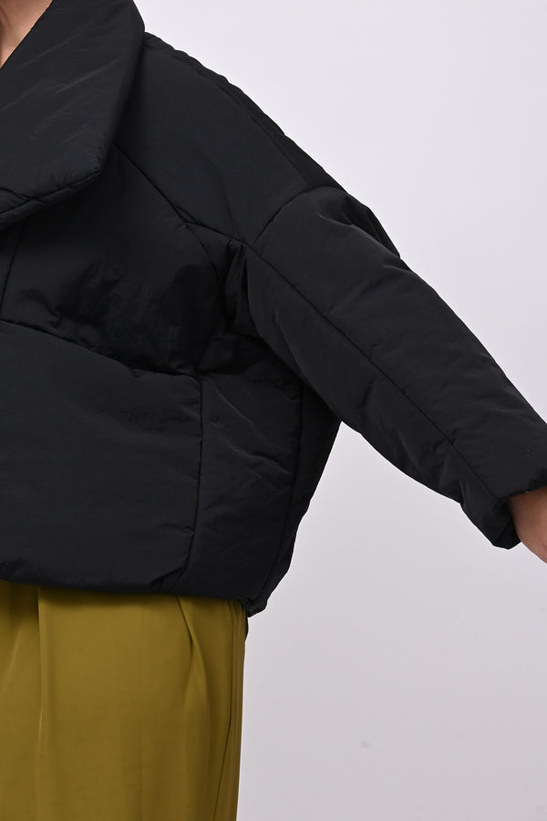 Piumino crop collone - Nero