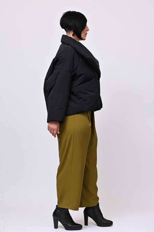Piumino crop collone - Nero