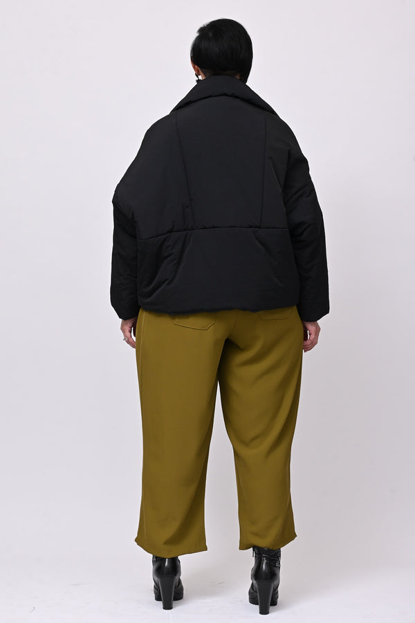 Piumino crop collone - Nero